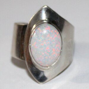 Sterling Silver Abstract Faux Opal Ring Nakai